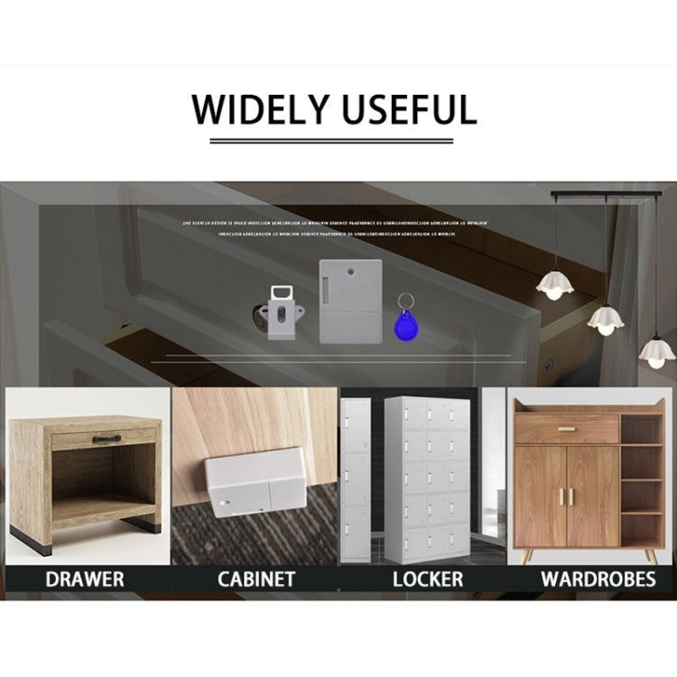 T3 ABS Magnetic Card Induction Lock Invisible Bilateral Open Cabinet Door Lock (Grey) by bashfashion