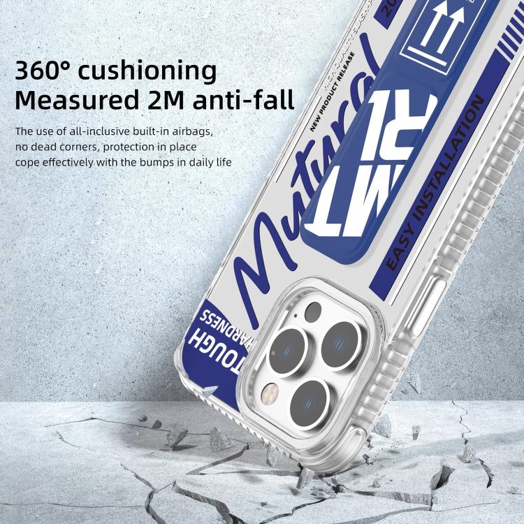 For iPhone 15 Pro Max Mutural Wing Flash Series TPU Phone Case with IML Stand(Blue) by Mutural