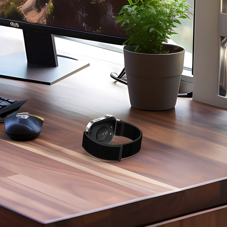 For Huawei Watch Fit3 Nylon Loop Hook and Loop Fastener Watch Band(Black) by bashfashion