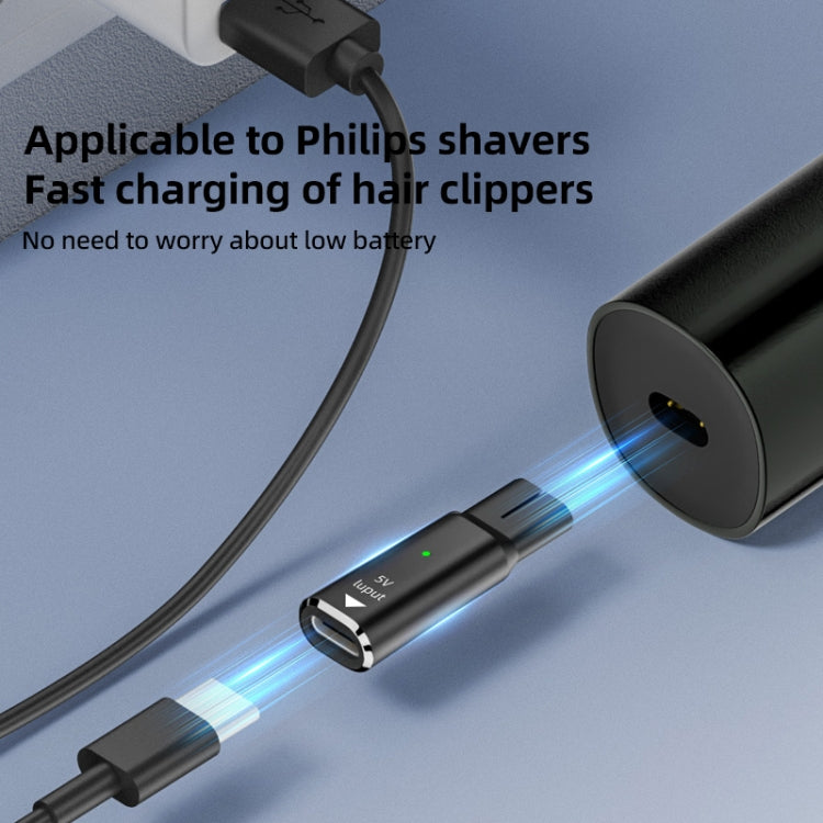 Shaver / Clipper Charging Adapter for Philips, Interface:Type-C to 4.3V Single Slot(Grey) by bashfashion