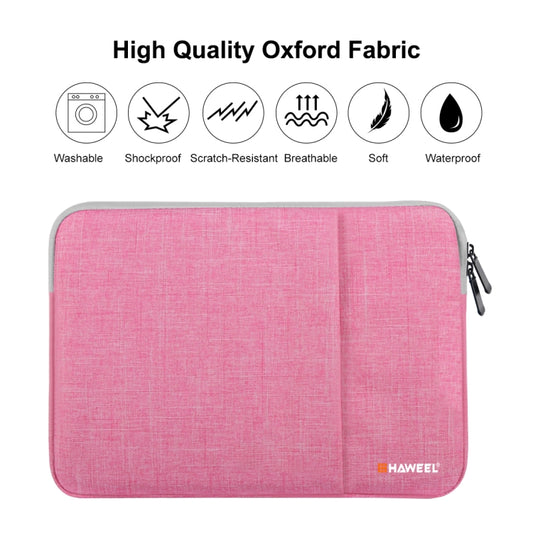 HAWEEL 15.0 inch Sleeve Case Zipper Briefcase Laptop Carrying Bag, For Macbook, Samsung, Lenovo, Sony, DELL Alienware, CHUWI, ASUS, HP, 15 inch and Below Laptops(Pink) by HAWEEL