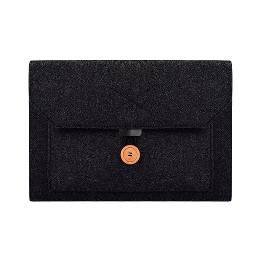 ND06 Multi-purpose Felt Button Laptop Inner Bag for 15.4 inch Laptop(Black) by bashfashion