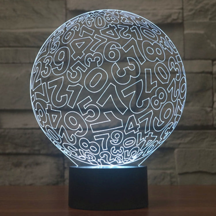 Numbers Style 3D Touch Switch Control LED Light , 7 Color Discoloration Creative Visual Stereo Lamp Desk Lamp Night Light by bashfashion