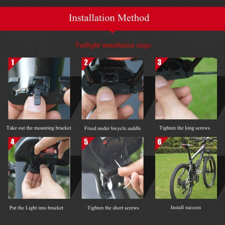 IP65 Waterproof USB Rechargeable Smart COB LED Alarm Bicycle Rear Light Taillight with Remote Control, Control Distance: 1-100m by bashfashion