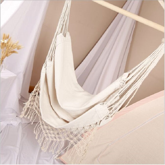 Fringed Hammock Dormitory Indoor Hanging Hammock Garden Courtyard Swing Chair without Pillow by bashfashion