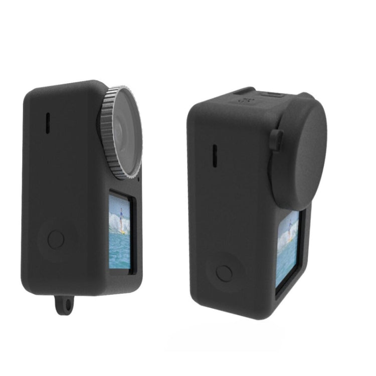 For DJI Osmo Action 3 Silicone Protective Case Lens Cap(Blue) by bashfashion