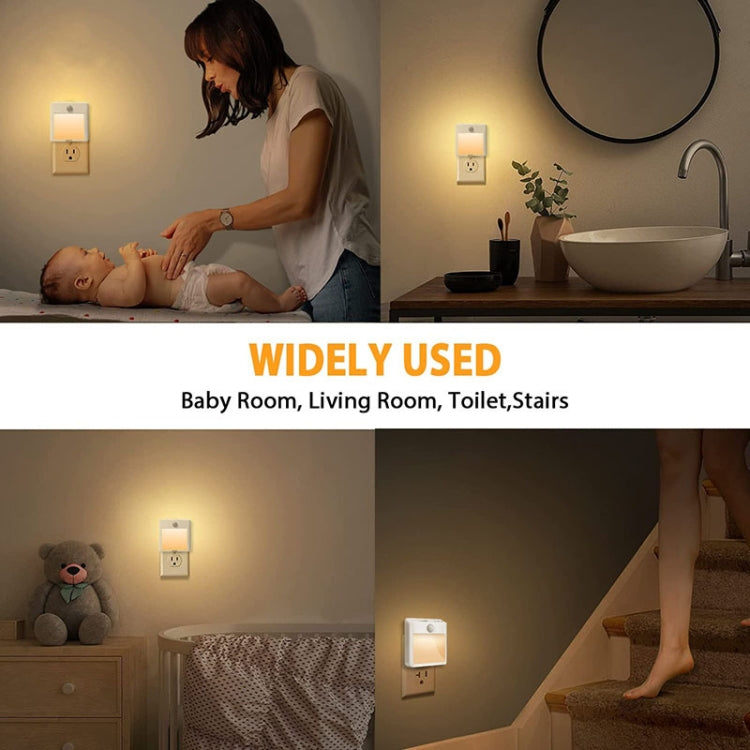 NL2101 Motion Sensor LED Night Light AC Plug Dimming Sleep Lights,Spec: Warm White EU Plug by bashfashion