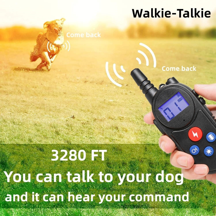 1000m Remote Control Intercom Dog Trainer Electric Shock Vibration Stop Barker(Yellow) by bashfashion