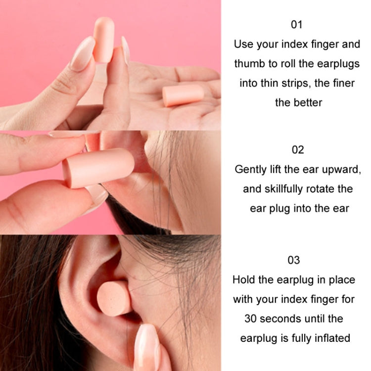 60pcs /Box Memory Foam Earplugs Student Dormitory Sleeping Noise Reduction Soundproof Earplugs(Pink) by bashfashion