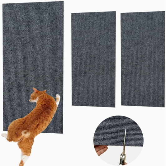 40 x 100cm Trimmable Self-Adhesive Cat Scratching Mat DIY Climbing Cat Scratcher(Dark Gray) by bashfashion