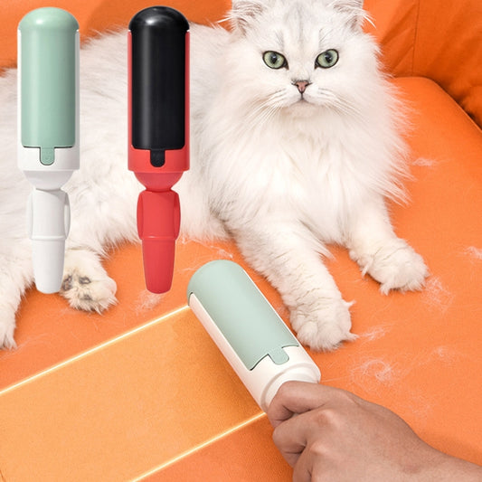 Cats Pet Hair Remover Static Adsorption Roller Clothes Sofa Hair Removal Brush(White) by bashfashion