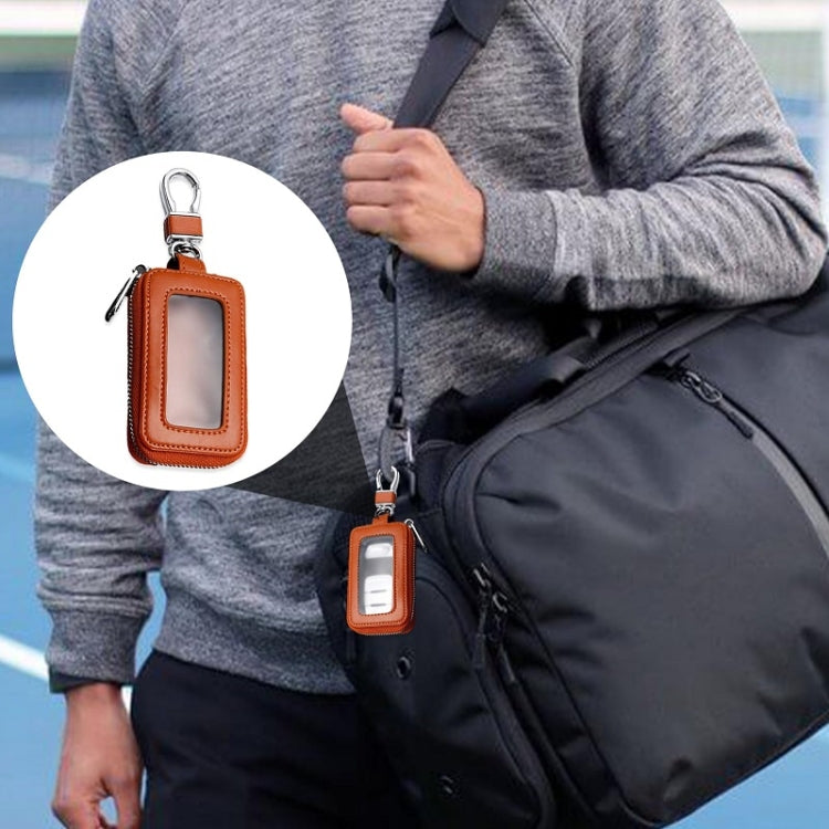 Car Remote Control Universal Visible Zipper Key Case(Black) by bashfashion