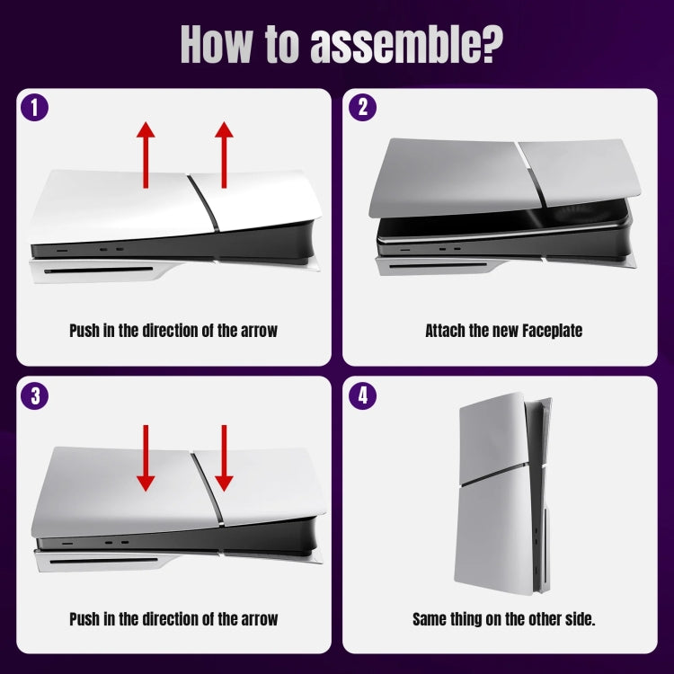 For PS5 Slim Replacement Faceplate Shell Detachable Protective Case, Model: Digital Edition White by bashfashion