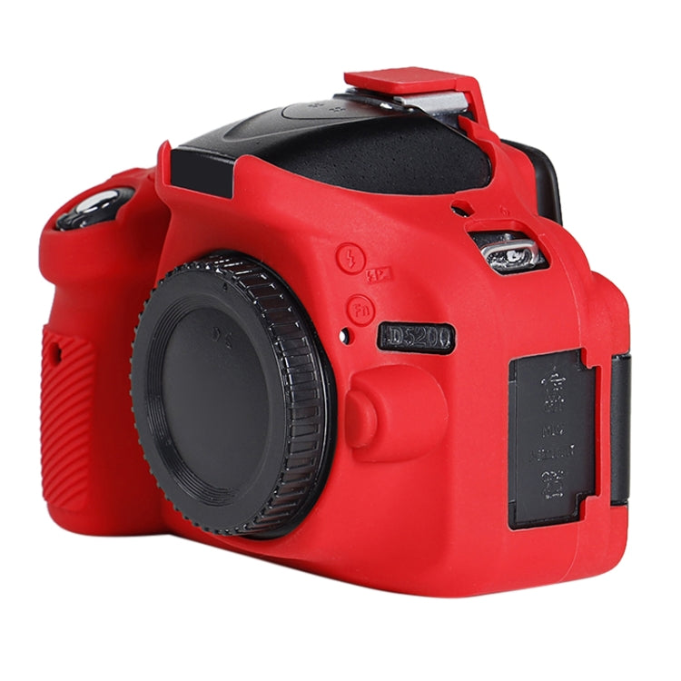 Soft Silicone Protective Case for Nikon D5200 (Red) by bashfashion