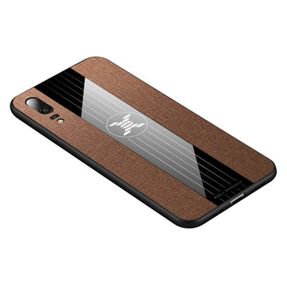 For Huawei P20 XINLI Stitching Cloth Textue Shockproof TPU Protective Case(Brown) by XINLI