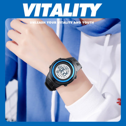 SKMEI 1773 Triplicate Round LED Dual Time Digital Display Colorful Backlight Electronic Watch(Pink) by SKMEI