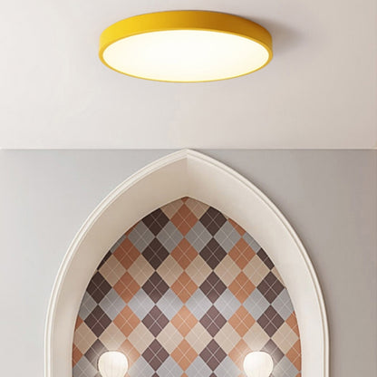 Macaron LED Round Ceiling Lamp, White Light, Size:78cm(Yellow) by bashfashion