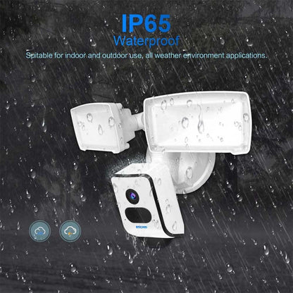 ESCAM QF612 3MP WiFi IP Camera & Floodlight, Support Night Vision / PIR Detection(EU Plug) by ESCAM