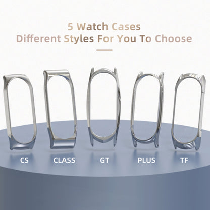 For Xiaomi Mi Band 6 / 5 / 4 / 3 Mijobs Flat Hole Silicone Watch Band, Style:Plus Case(Grey+Silver) by MIJOBS