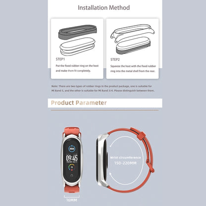 For Xiaomi Mi Band 6 / 5 / 4 / 3 Mijobs Flat Hole Silicone Watch Band, Style:Plus Case(Grey+Silver) by MIJOBS