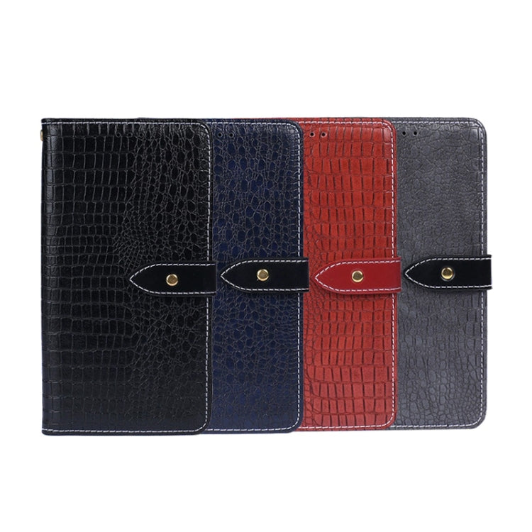 For Infinix Smart 6 Plus idewei Crocodile Texture Leather Phone Case(Dark Blue) by idewei