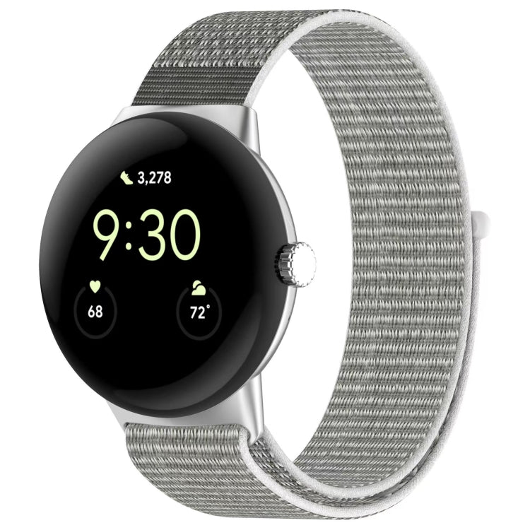 For Google Pixel Watch Metal Head Nylon Loop Watch Band(White) by bashfashion