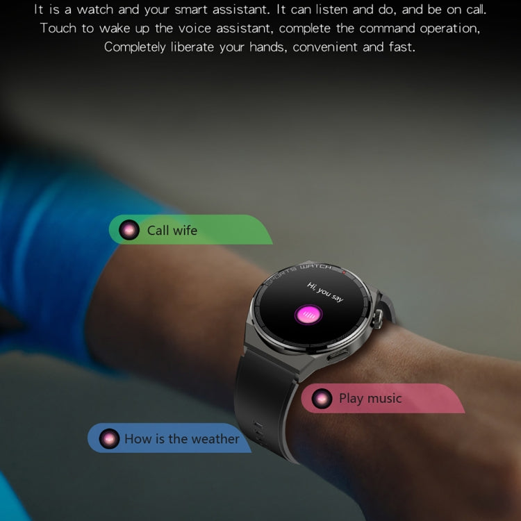 KT62 1.36 inch TFT Round Screen Smart Watch Supports Bluetooth Call/Blood Oxygen Monitoring, Strap:Leather Strap(Black) by bashfashion