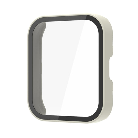 For Amazfit Bip 5 PC + Tempered Film Integrated Watch Protective Case(Ivory White) by bashfashion