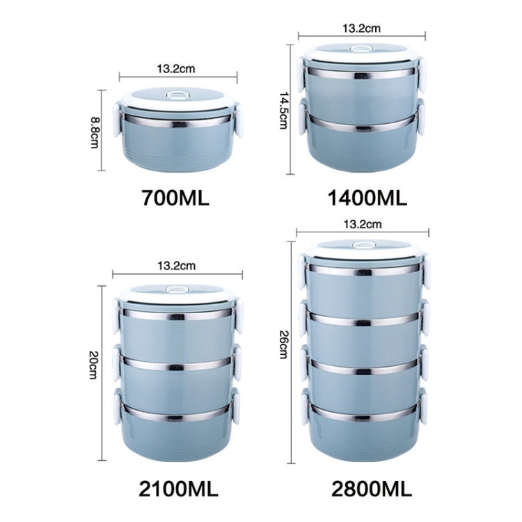 3-Layer 2.1L Stainless Steel Insulation Container Lunch Box Food Bento Box(Random Color Delivery) by bashfashion