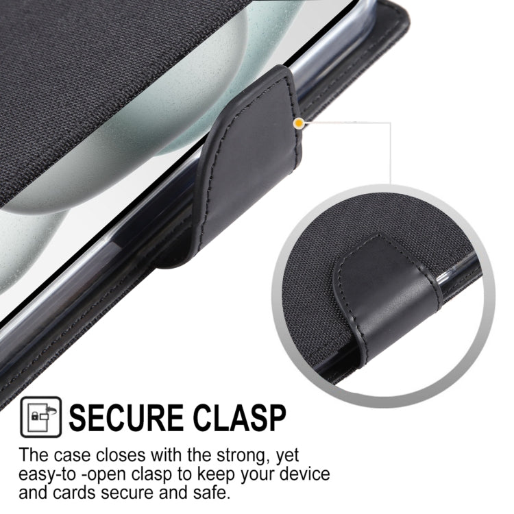 For iPhone 15 Plus GOOSPERY CANVAS DIARY Fabric Texture Flip Leather Phone Case(Red) by GOOSPERY