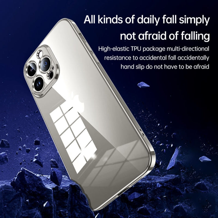 For iPhone 15 Pro Max SULADA Shine Through Series Plating TPU Transparent Phone Case(Silver) by SULADA