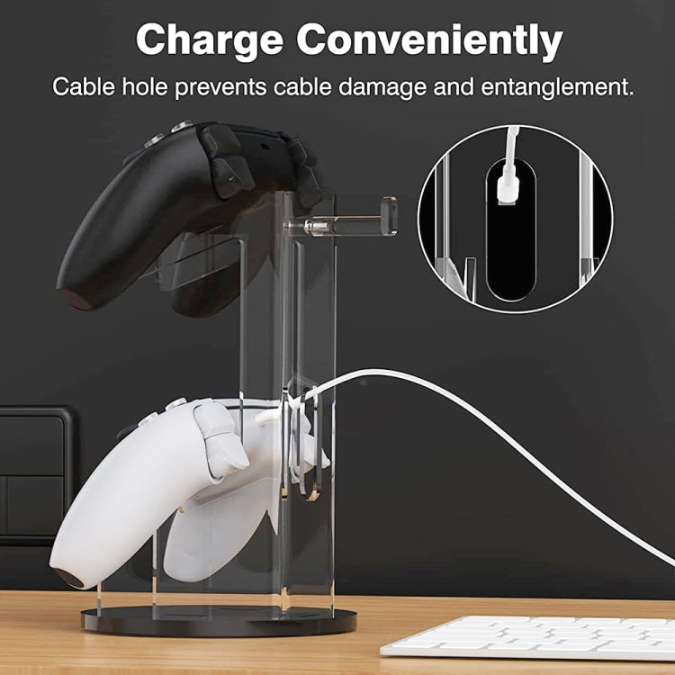 For PS4 / PS5 YX029 Headphone Gamepad Desktop Display Holder(Transparent+Black) by bashfashion