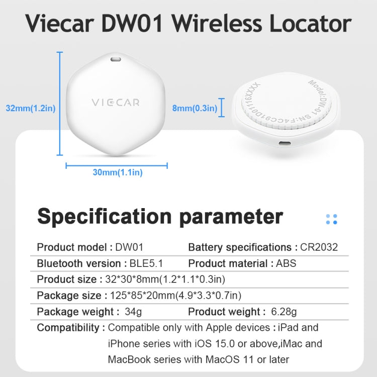 VIECAR DW01 Car Key Anti-lost Detection Wireless Location Tracker by bashfashion