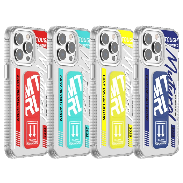 For iPhone 15 Pro Max Mutural Wing Flash Series TPU Phone Case with IML Stand(Blue) by Mutural