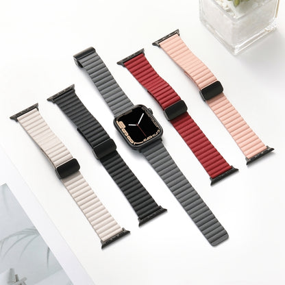 For Apple Watch Series 5 44mm Water Ripple Magnetic Folding Buckle Watch Band, Style: Bold Version(Brown) by bashfashion