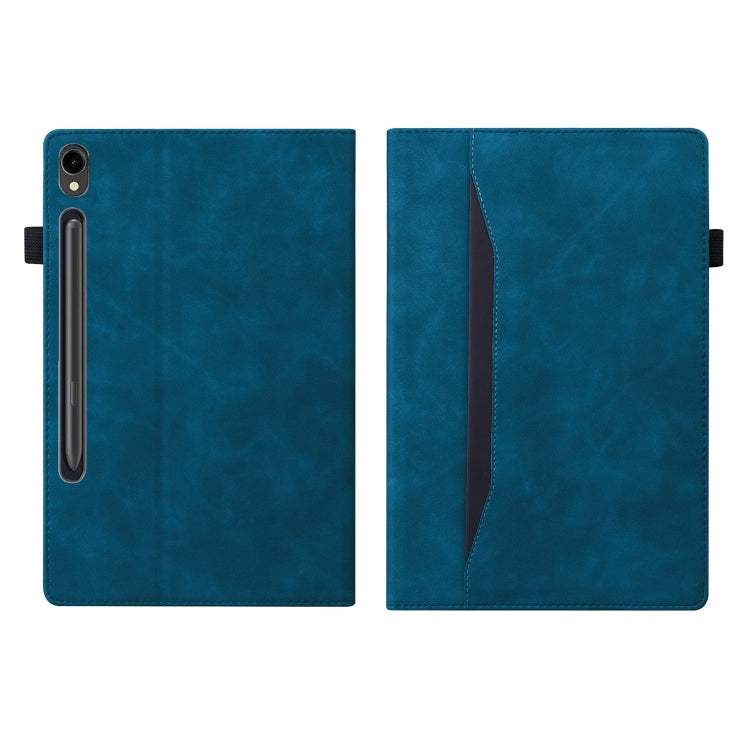 For Samsung Galaxy Tab S9+ /S8+ /S7+ Splicing Shockproof Smart Leather Tablet Case(Blue) by bashfashion