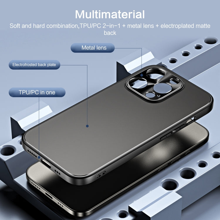 For iPhone 15 Pro Max R-JUST RJ-61 Electroplating Frosted TPU + PC Phone Case with Holder(Silver) by R-JUST