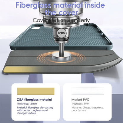 For iPad Pro 12.9 2022/2021/2020 ZGA Tri-Fold Voltage Smart Leather Tablet Case(Grey) by ZGA