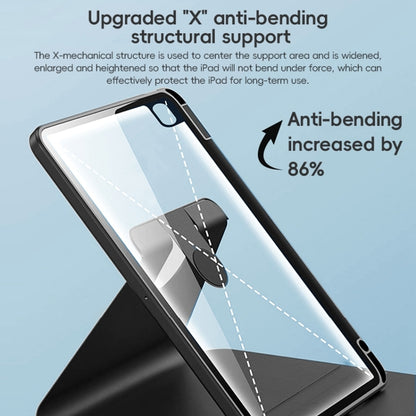 For iPad 10.2 2021/2020/2019 ZGA Tri-Fold 360 Rotation Smart Leather Tablet Case(Black) by ZGA