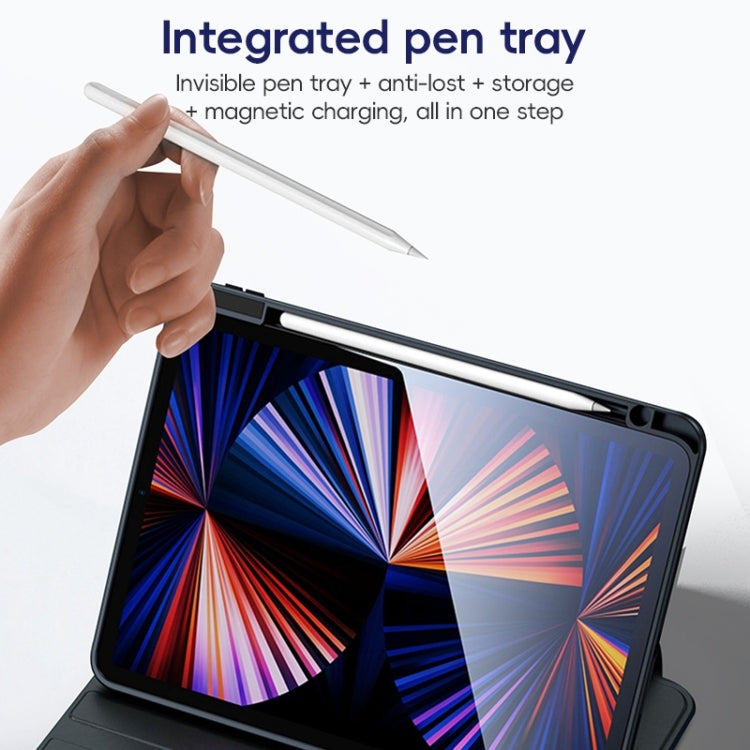 For iPad Pro 11 2022 / 2021 / 2020 ZGA Tri-Fold 360 Rotation Smart Leather Tablet Case(Black) by ZGA