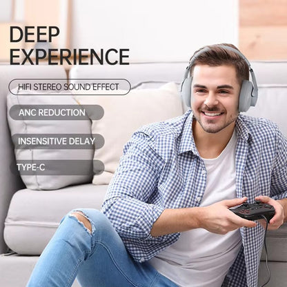 BT048 ANC Noise Reduction Bluetooth 5.3 Wireless Headset(Black) by bashfashion