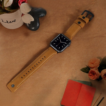 For Apple Watch 5 & 4 44mm / 3 & 2 & 1 42mm Leather Watch Band(Brown) by bashfashion