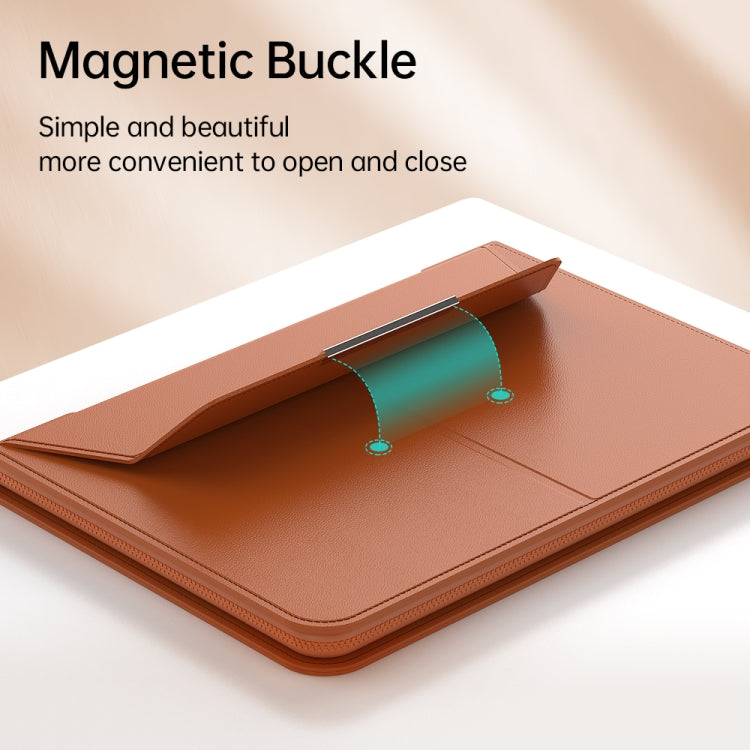 Multifunctional Laptop PU Magnetic Stand Split Liner Bag with Mouse Pad Function, Size:15 inch(Rose Gold) by bashfashion