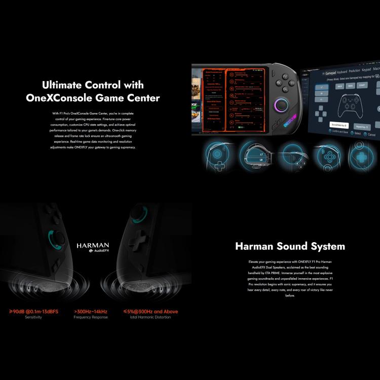 ONE-NETBOOK OneXPlayer F1 Pro 7 inch Handheld Game Console, 32GB+1TB, Windows 11 AMD Ryzen AI 9 365 CPU(EU Plug) by ONE-NETBOOK