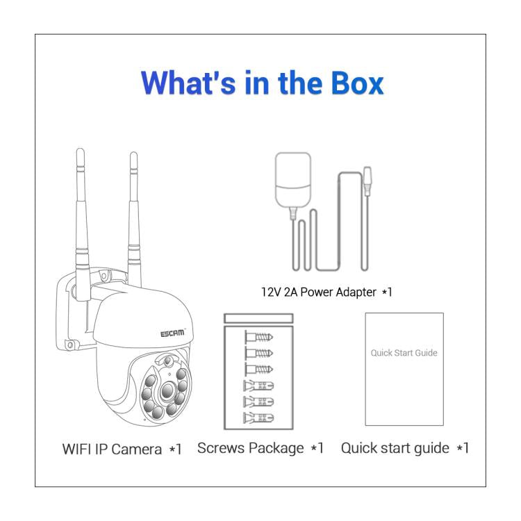 ESCAM WNK710 3MP HD Motion Detection WiFi Intelligent Dual-light Source Camera, AU Plug(White) by ESCAM