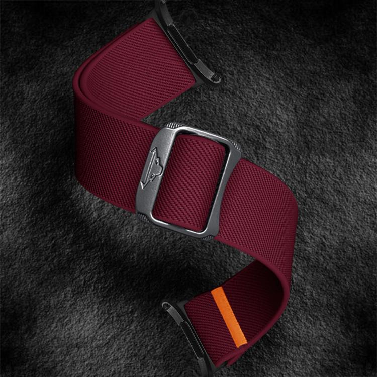 For Samsung Galaxy Watch Ultra 47mm / Ultra 2025 Kalebol Elastic Nylon Watch Band(Wine Red) by Kalebol
