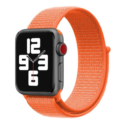 For Apple Watch 42mm / 41mm / 40mm / 38mm xDfind Nylon Loop Hook and Loop Fastener Watch Band(Orange) by xDfind