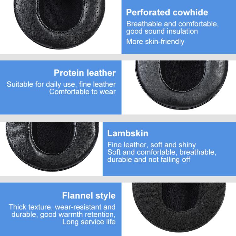 2pcs Sponge Earmuffs Replacement Earpads For Audeze LCD-2 / LCD-3 / LCD-4, Model:Punched Lambskin(Black) by bashfashion