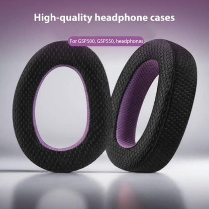 2pcs Snap-on Replacement Earpads For Sennheiser GSP500 / GSP550 / GSP600 / GSP670 / EPOS H6 Pro / GSP601 / GSP602, Material:Weaving Mesh(Black Purple) by bashfashion