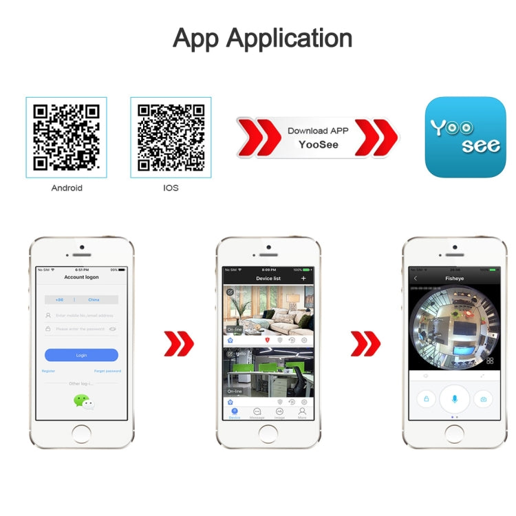 ESCAM Q8 960P 360 Degrees Fisheye Lens 1.3MP WiFi IP Camera, Support Motion Detection / Night Vision, IR Distance: 5-10m, US Plug(White) by ESCAM